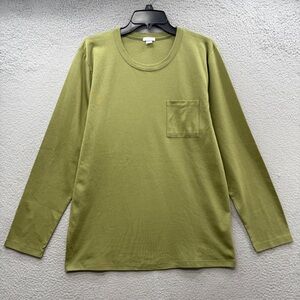 Lake Men’s Medium Long Sleeve Pajama Pj Top Olive Green Pima Cotton Pocket